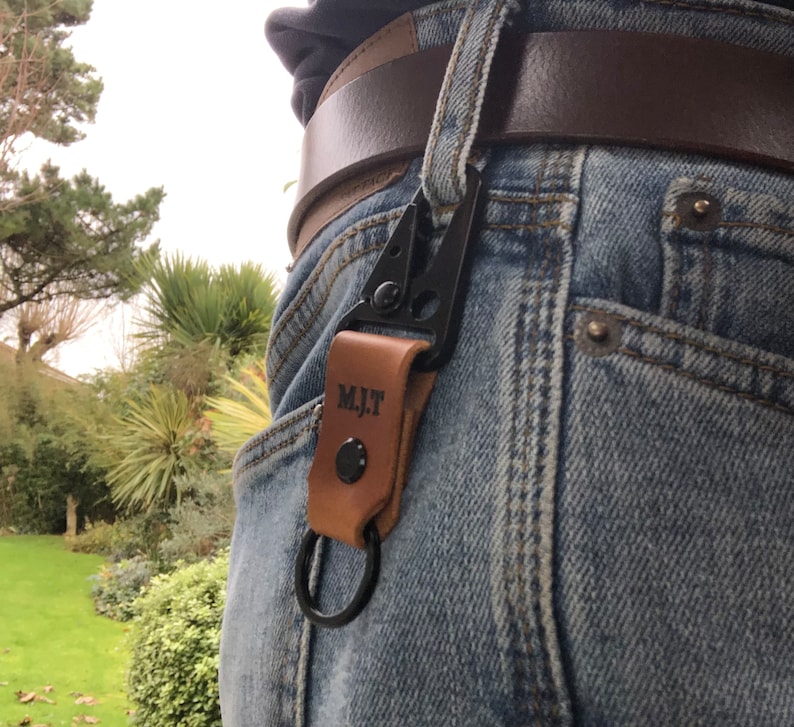 Personalised Leather Belt Clip Etsy UK