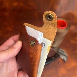 Portafoglio in pelle di Nostromo, portafoglio minimalista fatto a mano