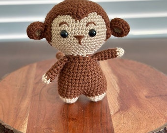 Crochet Monkey- Handmade Crochet Amigurumi Monkey Plushie / Stuffed Animal Monkey / Amigurumi Baby Monkey Plushie / Monkey Baby Shower Gift