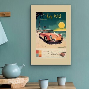 Vintage Porsche-reisposter | Race fan digitale print | Key West