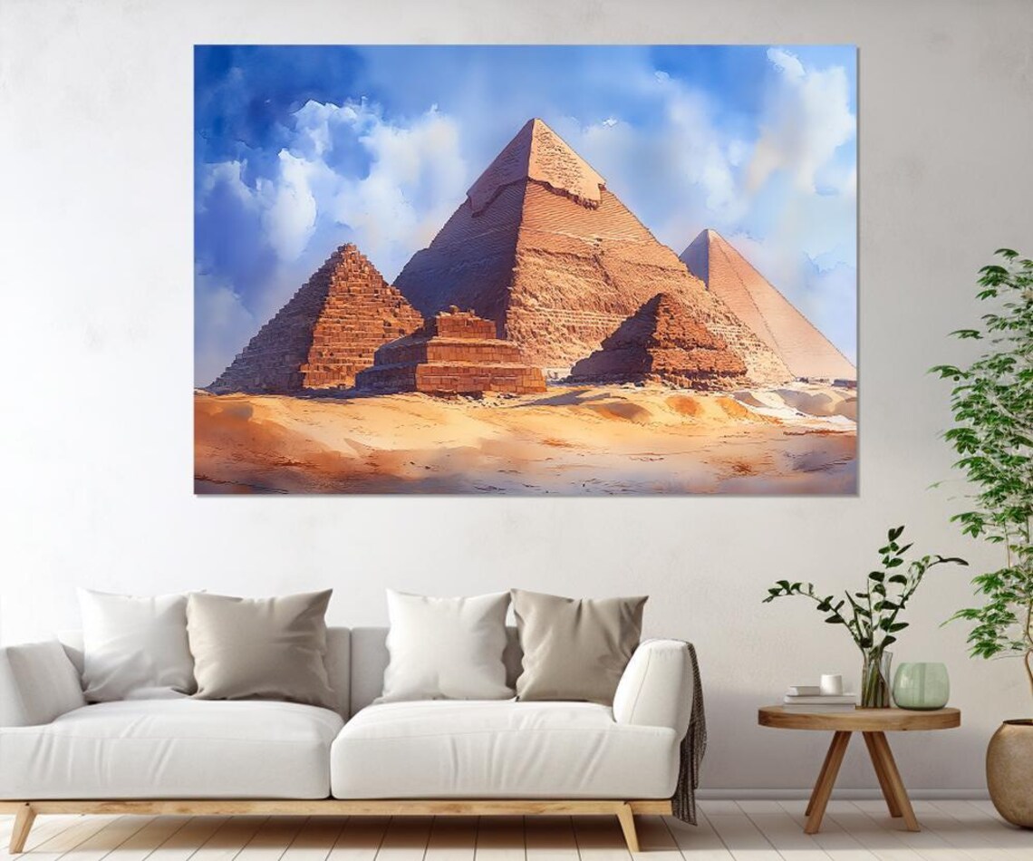 Egypt Pyramids Canvas Print – Ancient Pyramids Wall Art – Giza Pyramids ...