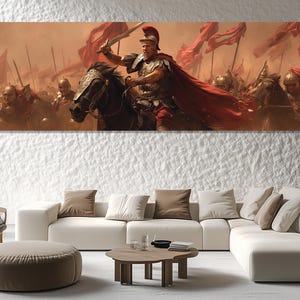 Julius Caesar Canvas Print – Roman Empire Wall Art – Ancient Battle Painting – Julius Caesar Poster – Historical Hero Home Decor