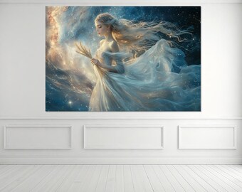 Virgo Canvas Print, Canvas Wall Art, Virgo Painting, Modern Room