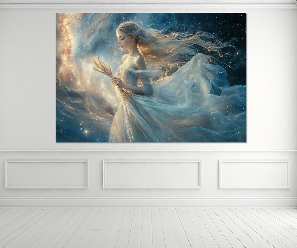 Virgo Canvas Print, Canvas Wall Art, Virgo Painting, Modern Room
