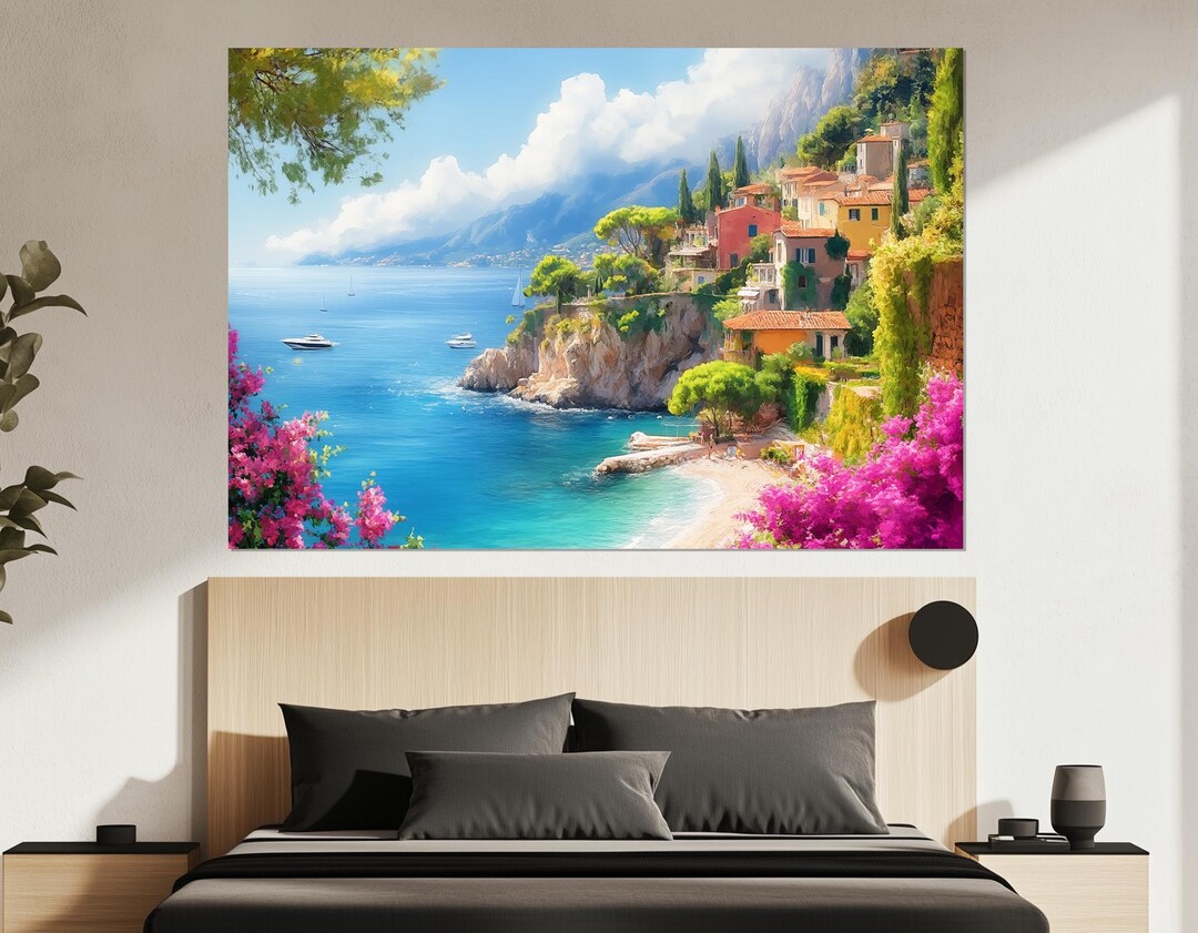 Scenic Mediterranean Landscape Canvas Print, Mediterranean Wall Art ...