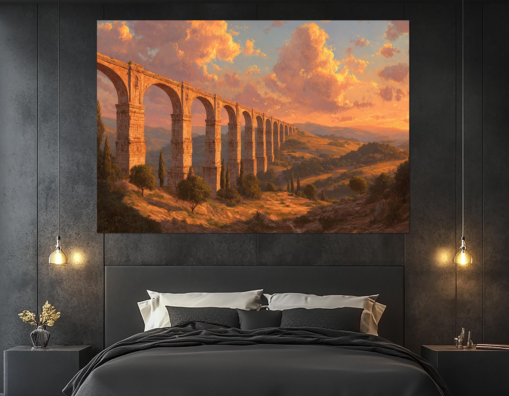 Impresión en lienzo de un acueducto romano – Arte mural de arquitectura  romana antigua – Pintura de paisaje al atardecer – Póster romano histórico  – Decoración mural romana - Etsy México, image size:2000x1557