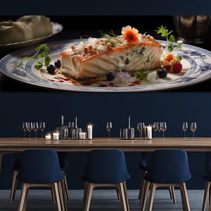 Sturgeon Fillet Canvas Print – Gourmet Fish Wall Art – Fine Dining Kitchen Poster – Elegant Culinary Decor – Gift for Chef or Foodie