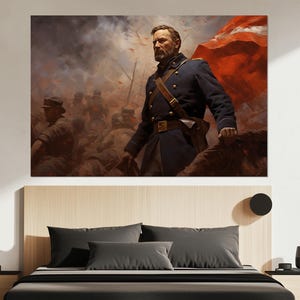 Ulysses S. Grant Canvas Print – Civil War Wall Art – Union General Poster – Historic Military Decor – Ulysses Grant Painting