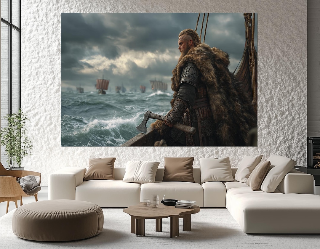 Ragnar Lothbrok Canvas Print – Viking Warrior Wall Art – Norse