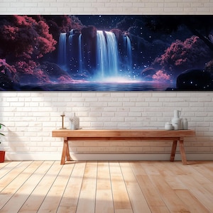 Charming Waterfall Canvas Print, Canvas Wall Art, Waterfall Wall Art, Living Room Decor, Canvas Print Ready to Hang, Waterfall Painting.