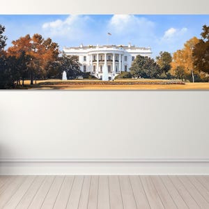 White House Canvas Print, Canvas Wall Decor, White House Wall Art, Living Room Decor, Bedroom Decor, White House Painting.