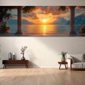 Lake Como Sunset Canvas Print, Canvas Wall Art, Modern Room Decor, Lake Como Sunset Wall Art, Living Room Decor, Canvas Print Ready to Hang.