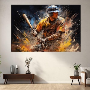 Baseball Player Canvas Print, Canvas Wall Art, Canvas Paint Art, Modern Art, Digital Art, Art Room Decor, Canvas Print Ready to Hang.
