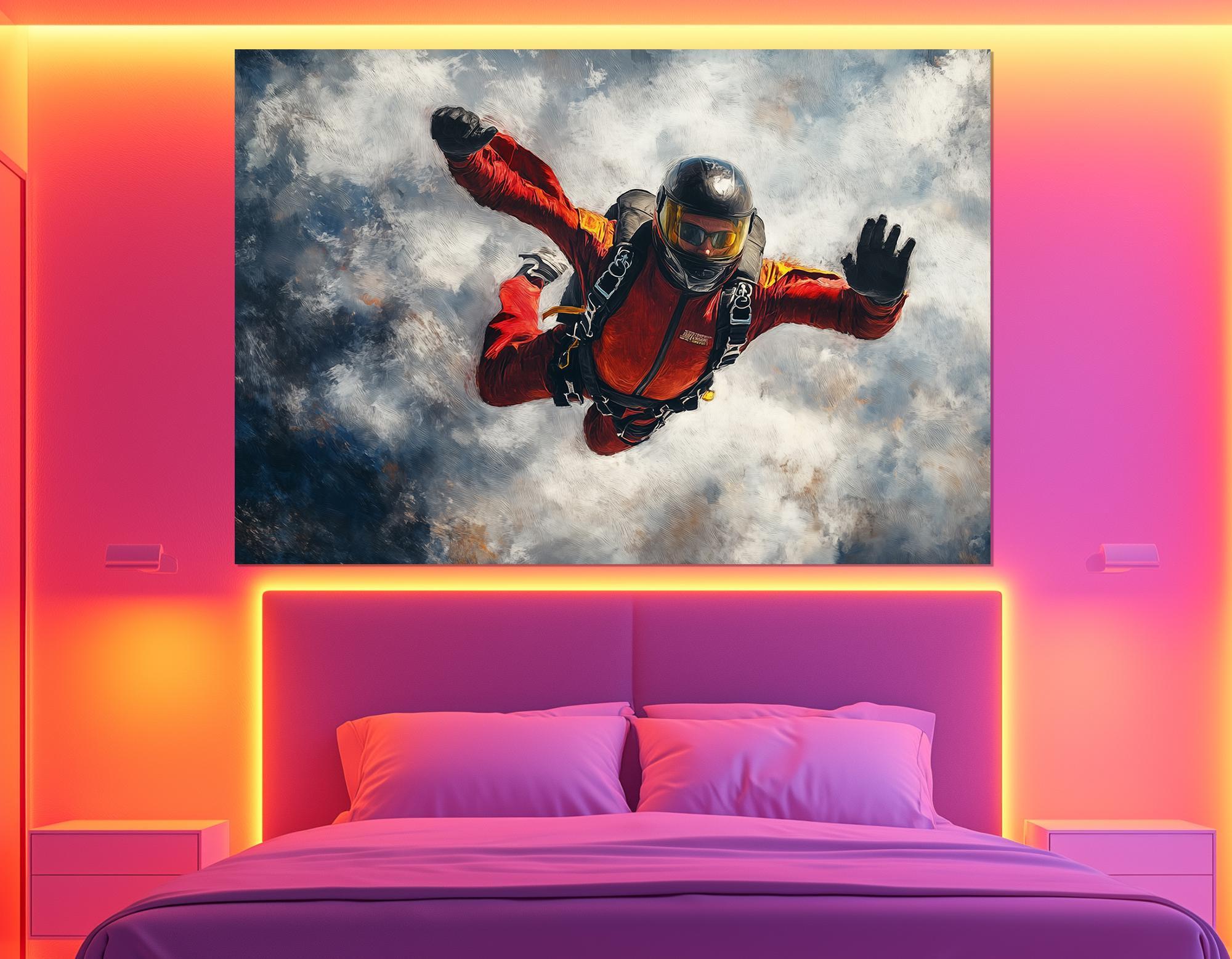 Skydiving Canvas Print – Extreme Sports Wall Art – Freefall