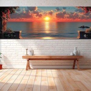 Sea Sunset Canvas Print, Canvas Wall Art, Modern Room Decor, Sea Sunset Wall Art, Living Room Decor, Canvas Print Ready to Hang.