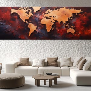 Old Style Map Canvas Print, World Map Poster, World Map Painting, World Map Vintage Art, Vintage Map Wall Art, Modern Office Decor