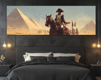 Napoleon in Egypt Canvas Print – Napoleon Expedition Wall Art – French Army Pyramids Scene