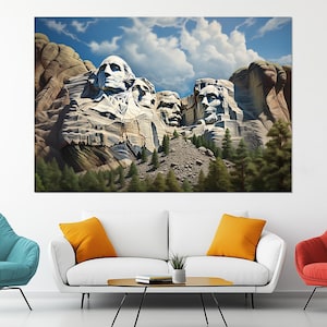 Mount Rushmore National Memorial Canvas Print, Mount Rushmore Painting, Mount Rushmore Poster, Mount Rushmore Picture, US President Wall Art