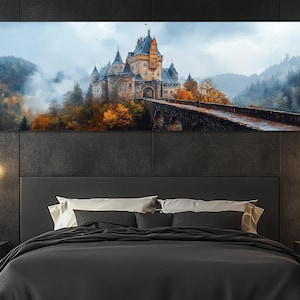 German Castle Canvas Print – Enchanted Castle Painting – Fairytale Wall Art – Magical Gift for Fantasy Lovers – German Castle Poster