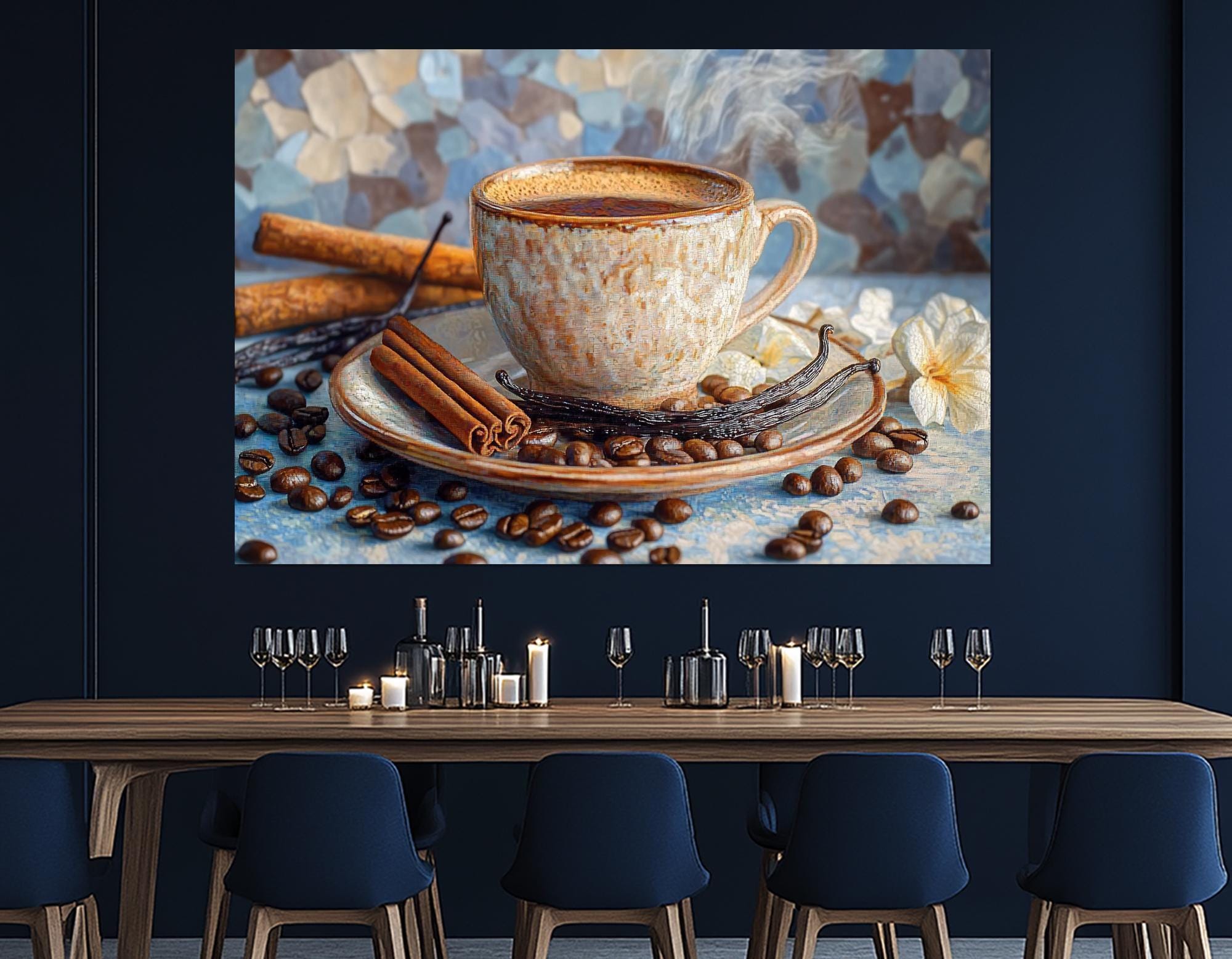 Coffee Still Life Art – Warm Cup of Coffee With Cinnamon & Vanilla
