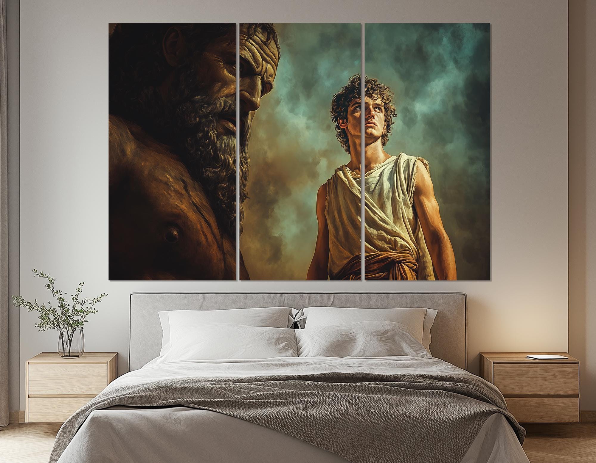 Artery8 Stampa Su Tela David Harp Ritratto – Quadro Murale Grande 81x61 Cm – Arte Israeliana Moderna - 2