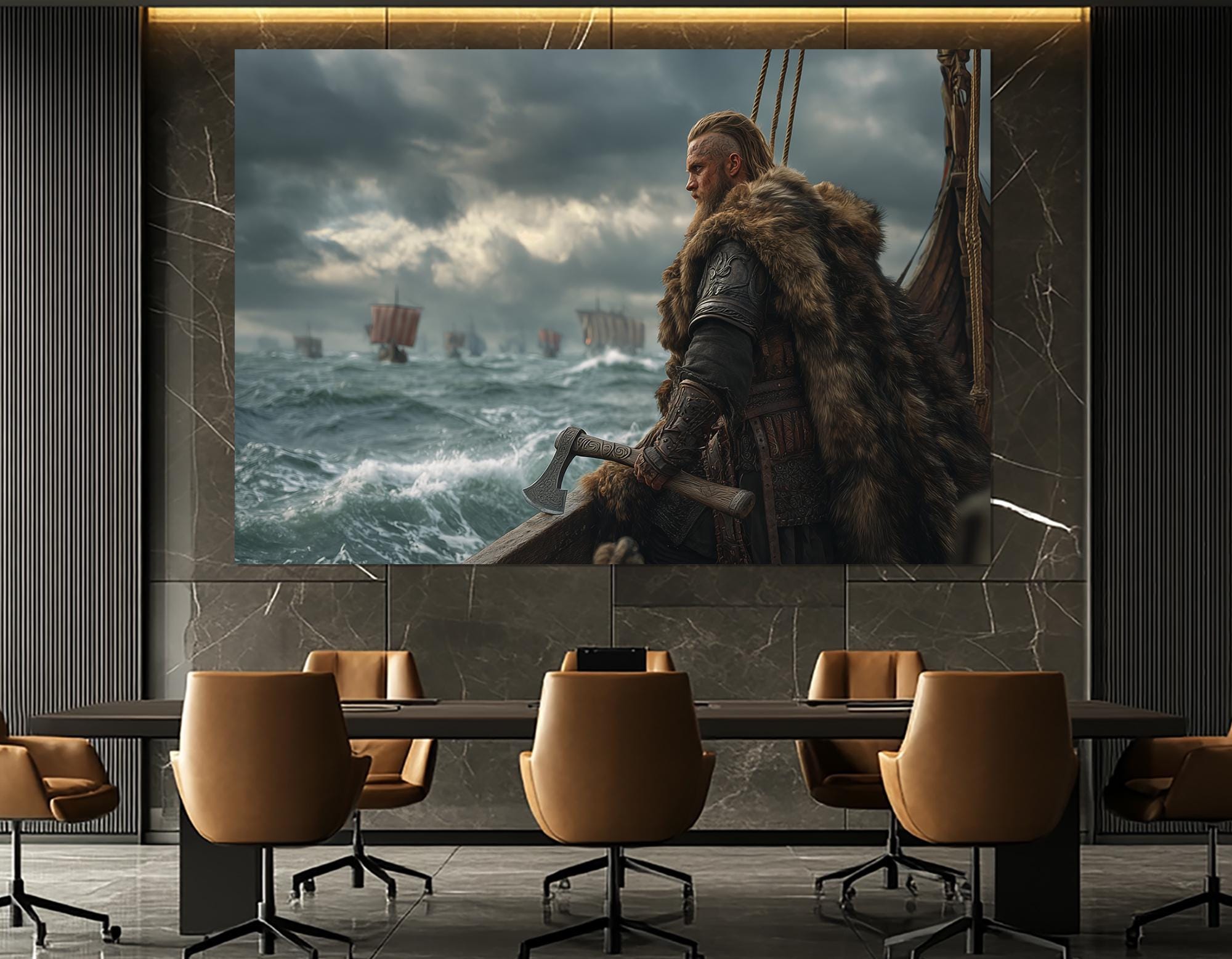Ragnar Lothbrok Canvas Print – Viking Warrior Wall Art – Norse