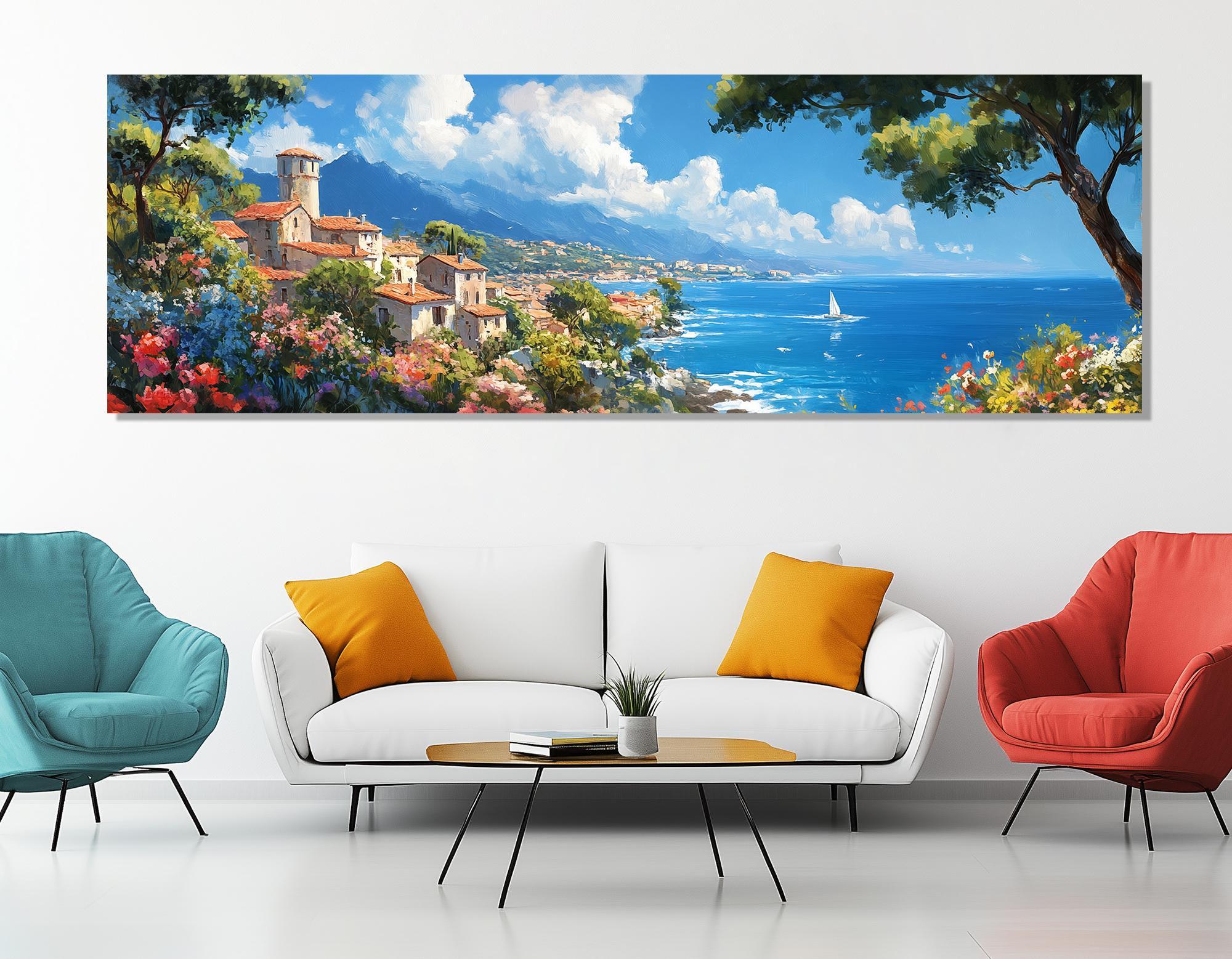 Scenic Mediterranean Landscape Canvas Print, Mediterranean Wall Art ...