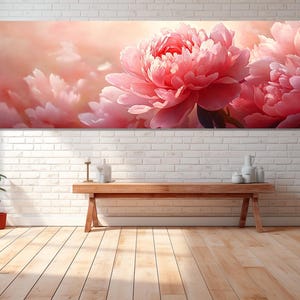 Pink Peony Flower Canvas Print, Canvas Wall Decor, Peony Flower Wall Art, Bedroom Decor, Canvas Print Ready to Hang, Peony Flower Picture.