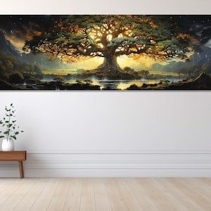 Yggdrasil Tree Of Life Canvas Print, Canvas Wall Art, Tree Of Life Wall Decor, Art Room Decor, Canvas Print Ready to Hang, Living Room Decor