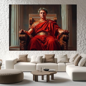 Julius Caesar Canvas Print – Roman Emperor Wall Art – Ancient Rome History Painting – Julius Caesar Poster – Roman Empire Room Decor