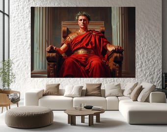 Julius Caesar Canvas Print – Roman Emperor Wall Art – Ancient Rome History Painting – Julius Caesar Poster – Roman Empire Room Decor