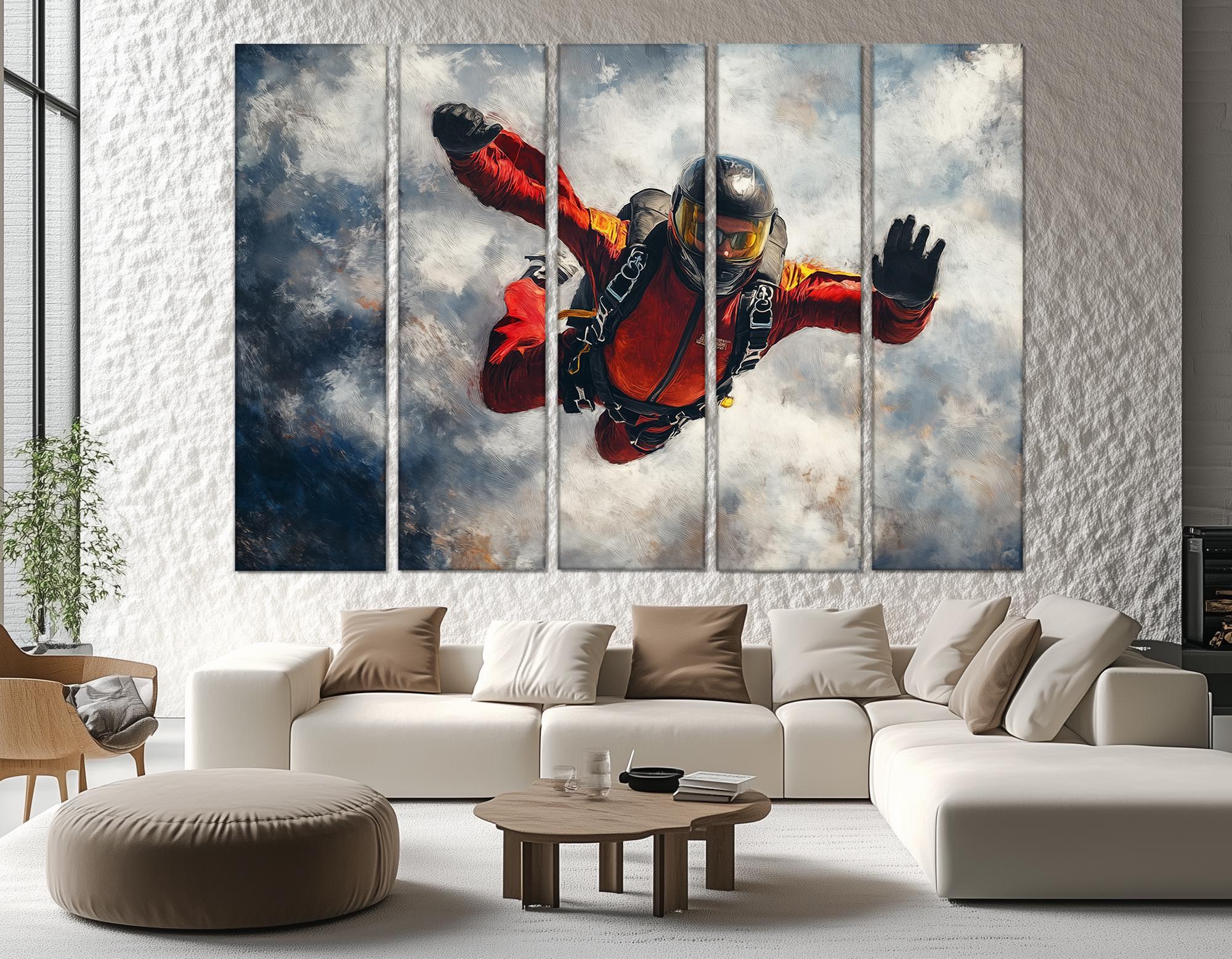 Skydiving Canvas Print – Extreme Sports Wall Art – Freefall