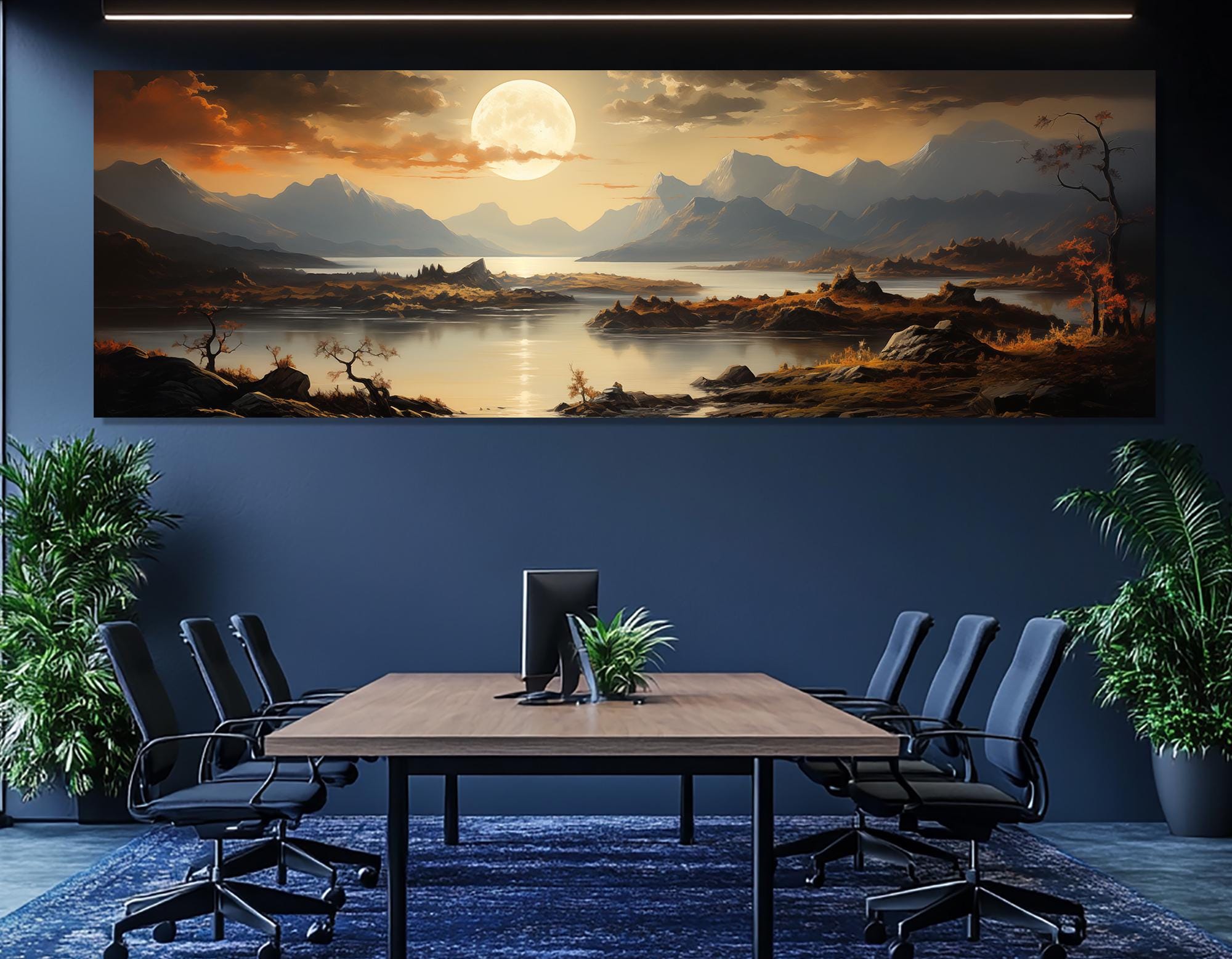 Tableau Toile ARTTOR 120x80cm - Art Abstrait Bleu - Décoration Murale Moderne