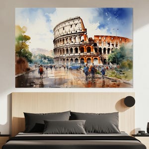 Colosseum Canvas Print, Colosseum Wall Art, Rome Poster, Living Room Decor, Rome Colosseum Picture, Colosseum Painting, Ancient Rome Print