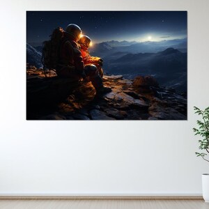 Astronauts on Alien Planet Canvas Print, Canvas Wall Art, Living Room Decor, Canvas Print Ready to Hang, Modern Wall Art.