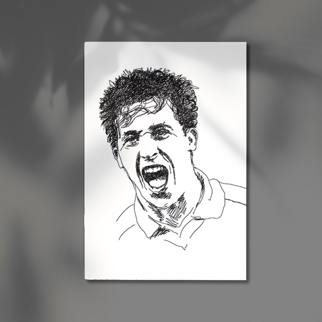 Robbie Fowler Fan Art, Football Wall Art, Liverpool Fan Gift, Robbie