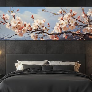 Apple Blossom Canvas Print – Spring Flower Wall Art – Blooming Apple Tree Painting – Botanical Poster – Nature Room Decor