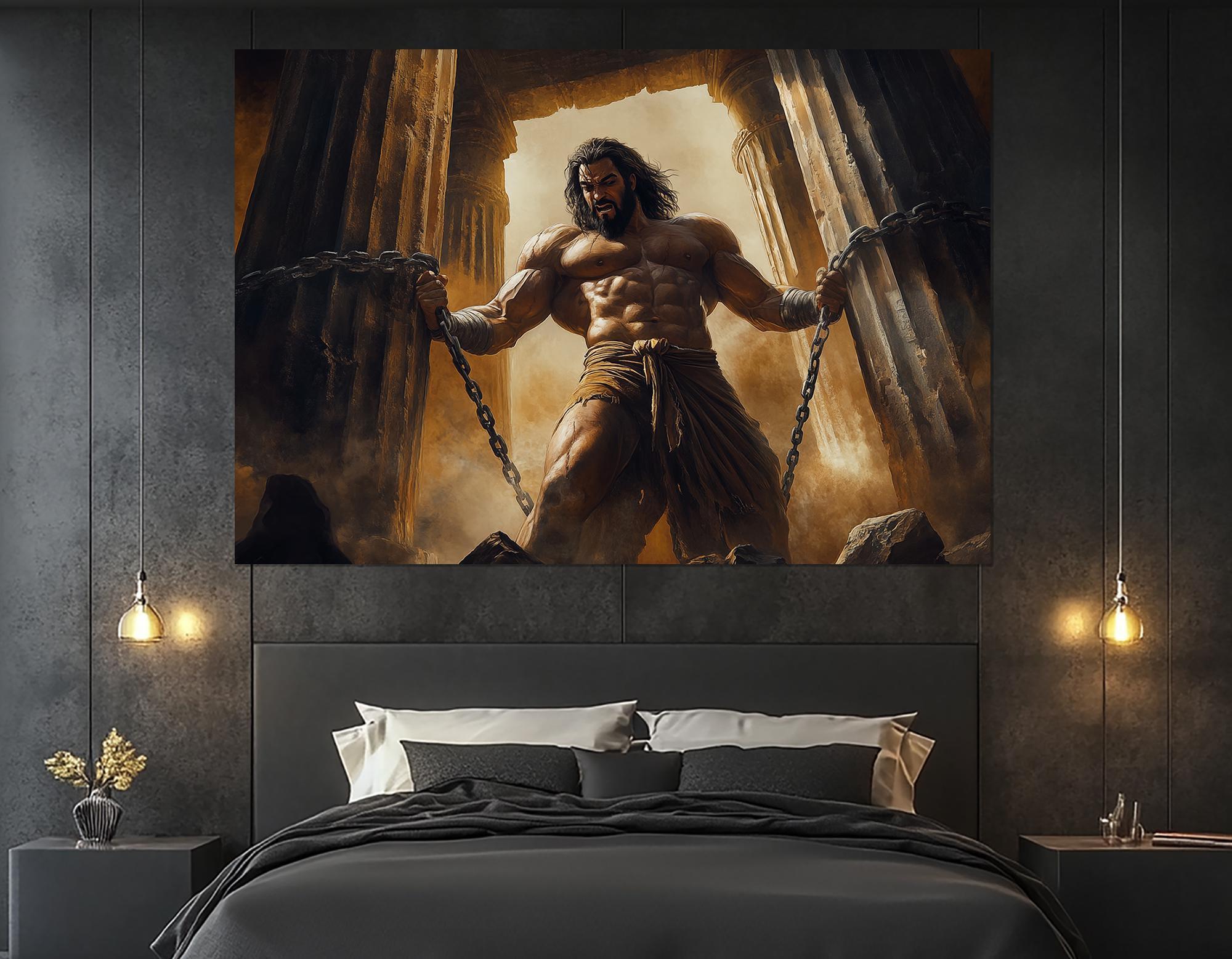 Samson Destroying the Temple Canvas Print – Biblical Strength Wall