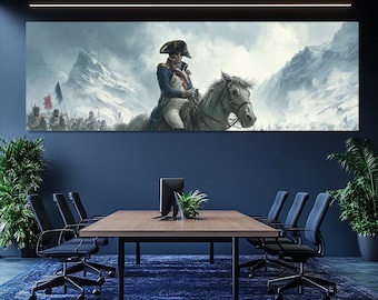 Napoleon Crossing the Alps Canvas Print – Epic Napoleon Army Scene – Historical Military Wall Art