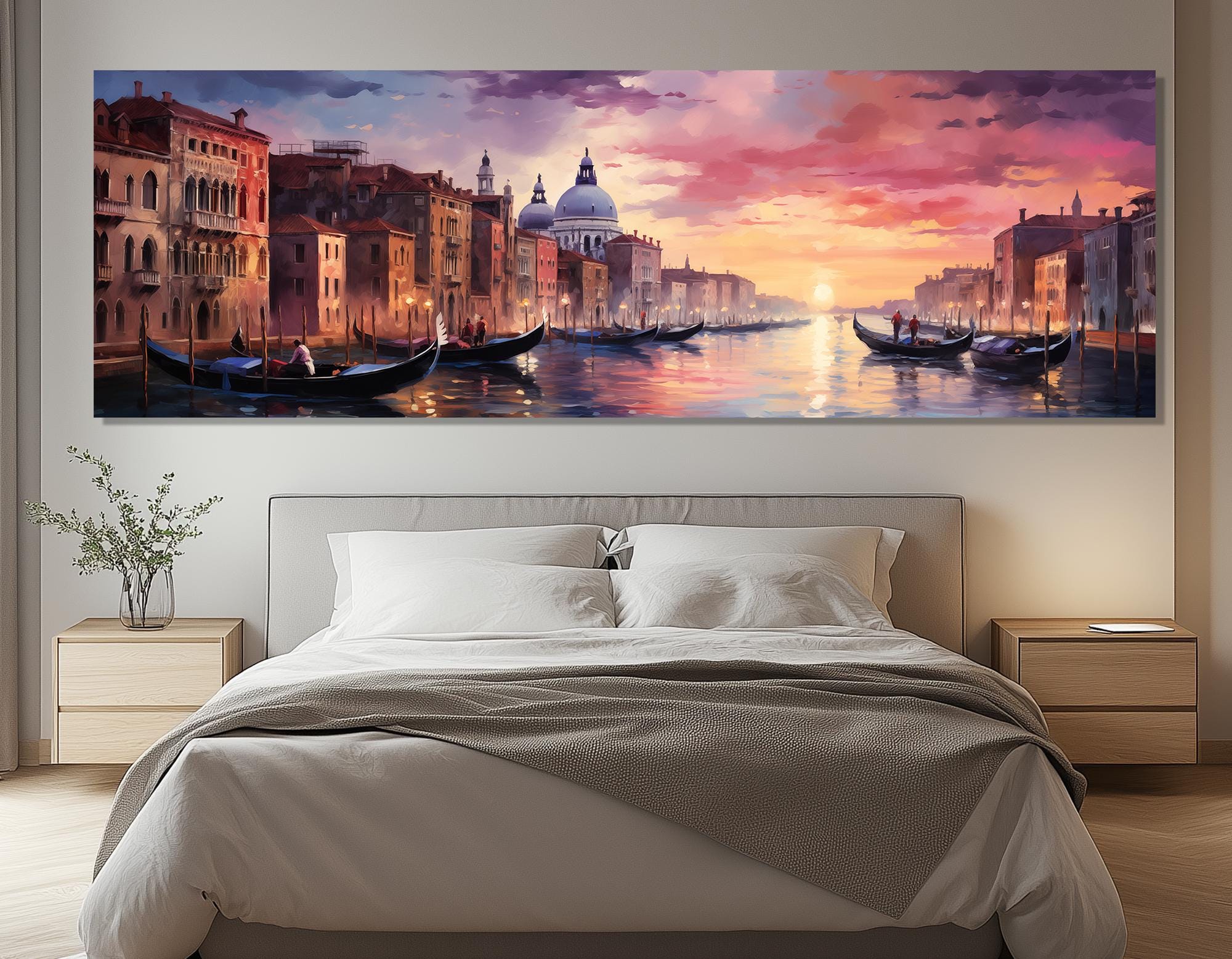 Amazon.co.jp: 絵画 ランタンのあるヴェネツィアの夜インテリア 絵画