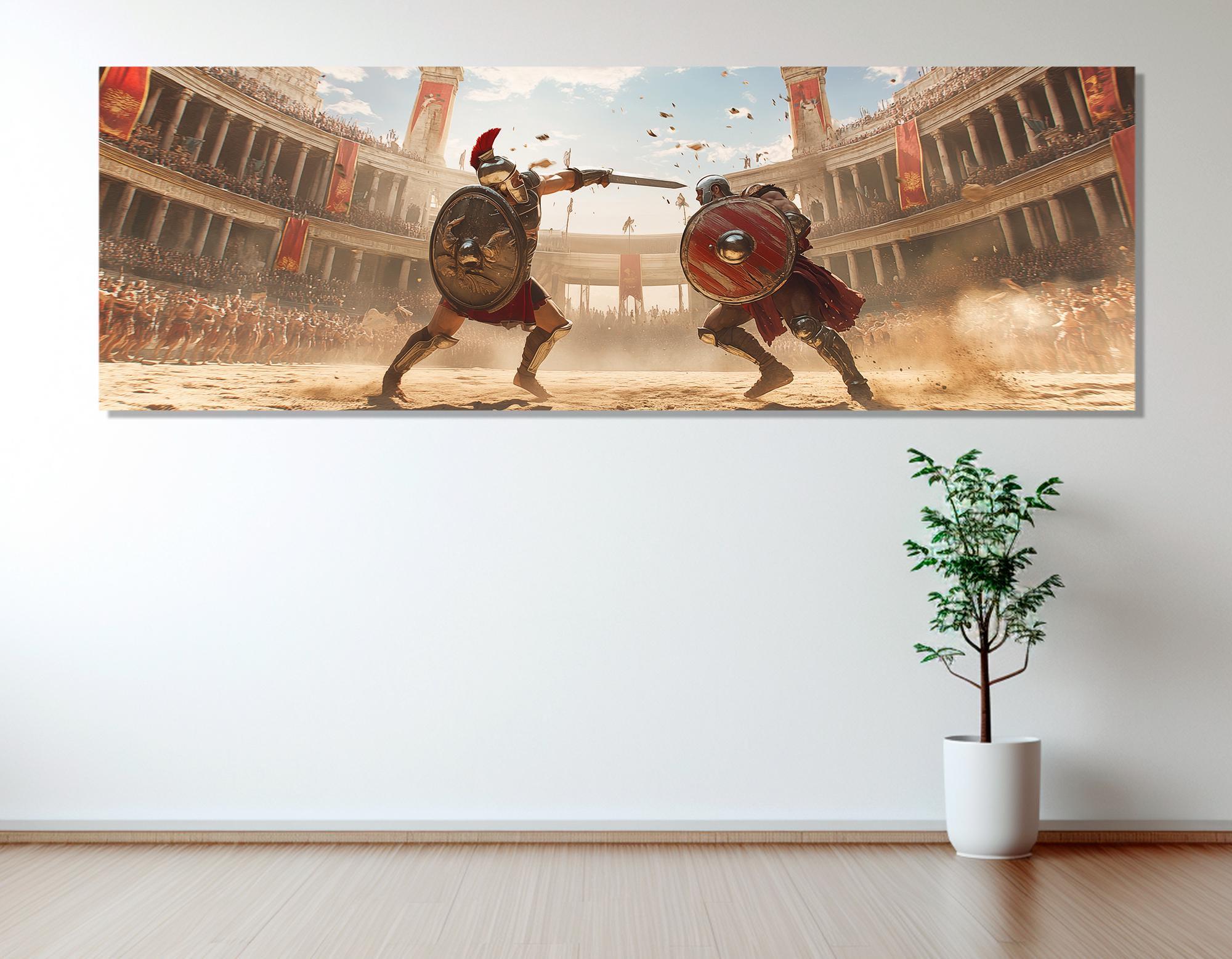 Gladiators Fight Canvas Print, Canvas Wall Art, Gladiators Picture, Gladiators Wall Art, Ancient Rome Room Decor, Gladiators Oil Painting.