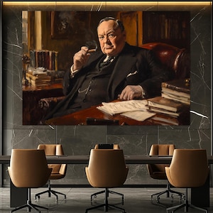 Winston Churchill Canvas Print – Winston Churchill Wall Art – Winston Churchill Painting – Office Wall Decor – Winston Churchill Poster