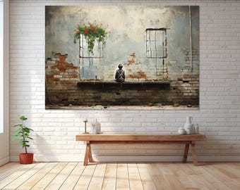 Street Art Canvas Print, Banksy Style Wall Art, Modern Art, Banksy Style Street Art, Banksy Paint Art, Canvas Print Ready to Hang.