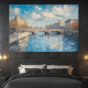 Dublin River Canvas Print – Irish Bridge Wall Art – O’Connell Bridge Poster – Dublin Cityscape Wall Decor – Dublin Bridge Painting