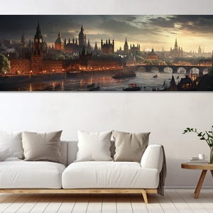 City of London Renaissance Style Canvas Print, Canvas Wall Art, Modern Art, Digital Art, Living Room Decor, Canvas Print Ready to Hang.