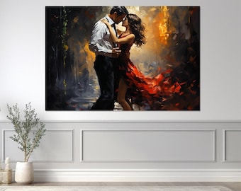 Couple Dancing Tango Canvas Print, Canvas Wall Art, Canvas Paint Art, Modern Art, Bedroom Decor, Canvas Print Ready to Hang.