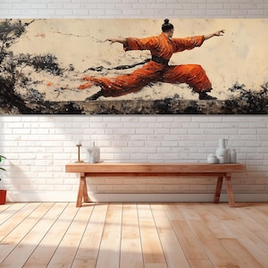 Shaolin Monk Canvas Print, Canvas Wall Art, Shaolin Monk Painting, Asian Room Decor, Canvas Print Ready to Hang, Shaolin Monk Wall Decor.