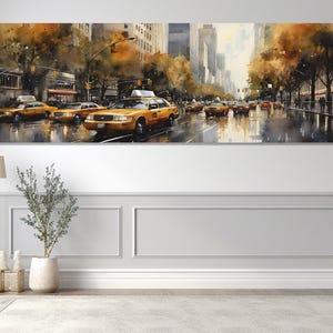 New York Streets View Canvas Print, Canvas Wall Art, Bedroom Decor, Living Room Decor, Canvas Print Ready to Hang, New York Streets Painting