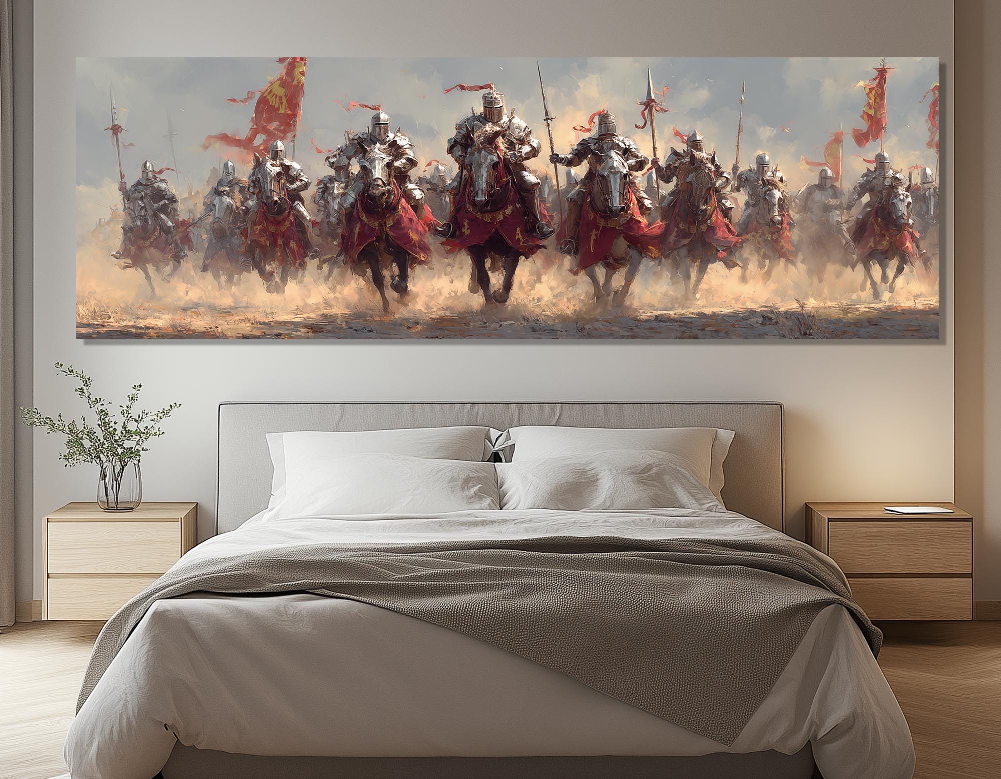 Medieval Knights Charge Canvas Print – Armored Cavalry Wall Art – Epic ...