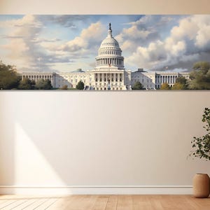 United States Capitol Canvas Print, Canvas Wall Decor, Capitol Wall Art, Living Room Decor, Office Decor, Capitol Painting.